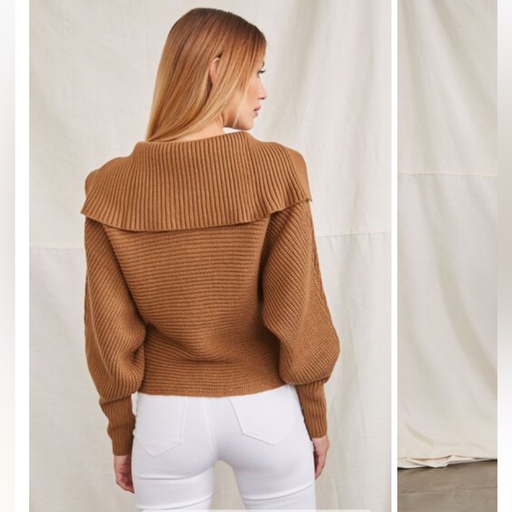 Storm Flap Lantern-Sleeve Sweater